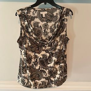Charter Club paisley sleeveless top Size L